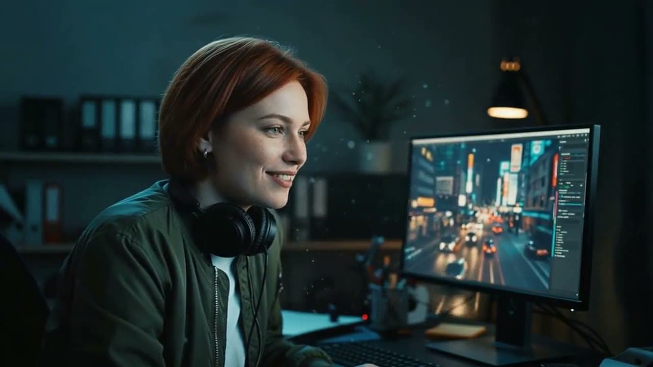 Seedance 2.5 in motion: an editing desk, a rainy tram, headphones on