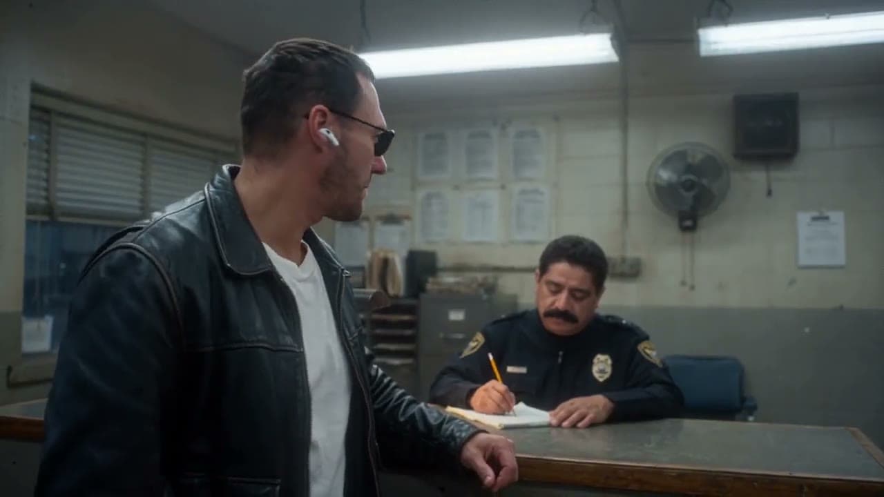 A famous police-desk scene, reverse-engineered into a prompt and re-shot by AI